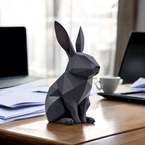 Geometrik Tavşan Heykel | Low Poly Form — heykelsi tavşan obje