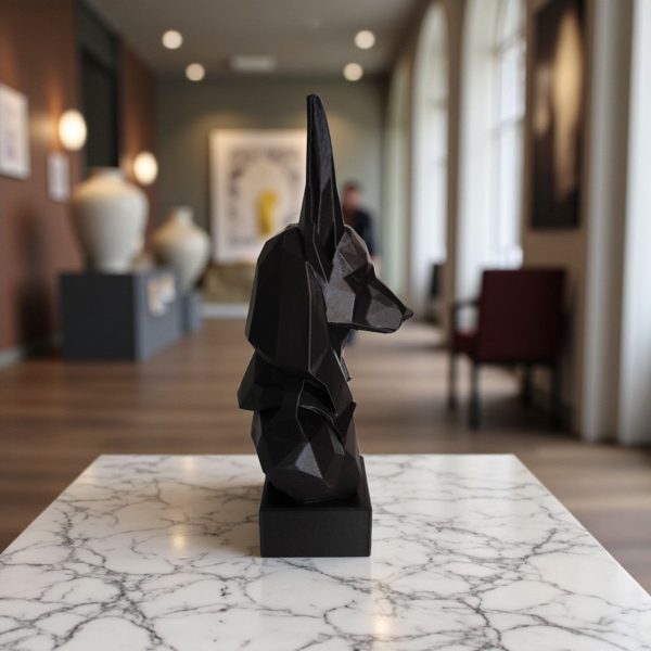 Geometrik Anubis Büstü — Heykelsi Form — geometrik heykel