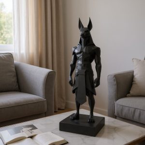 Low Poly Anubis Heykel — Geometrik Form — Anubis heykeli