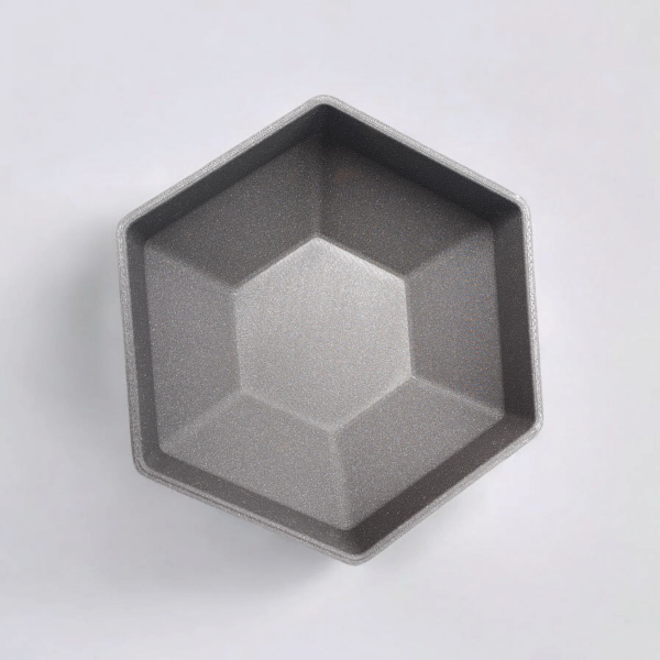 Heykelsi Altıgen Kase — Geometrik Form — heykelsi kase — geometrik dekor