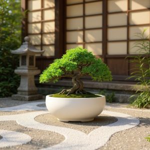 Heykelsi Form Bonsai Saksısı — kirik-beyaz