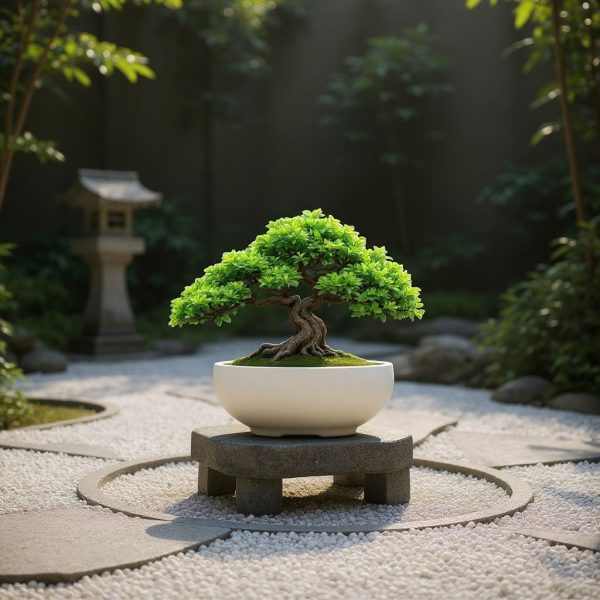 Heykelsi Form Bonsai Saksısı — kirik-beyaz