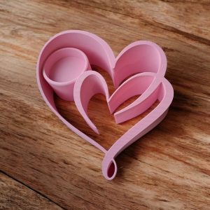İki Kalp Heykelsi Mumluk — Şerit Formda Tealight Tutucu — dijital zanaat