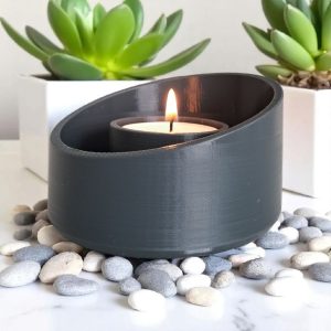 Eliptik Form Mumluk — Heykelsi Sadelik — tealight mumluk — heykelsi obje