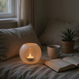 Küresel Form Tealight Tutucu | Heykelsi Işık Objesi — heykelsi tealight tutucu — heykelsi form