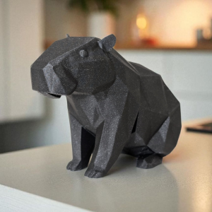 Heykelsi Kapibara | Low Poly Geometrik Heykel — antrasit