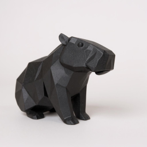 Heykelsi Kapibara | Low Poly Geometrik Heykel — antrasit