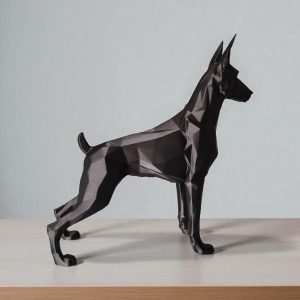 Heykelsi Dobermann — Çokyüzlü Form — dobermann heykeli — dobermann heykeli