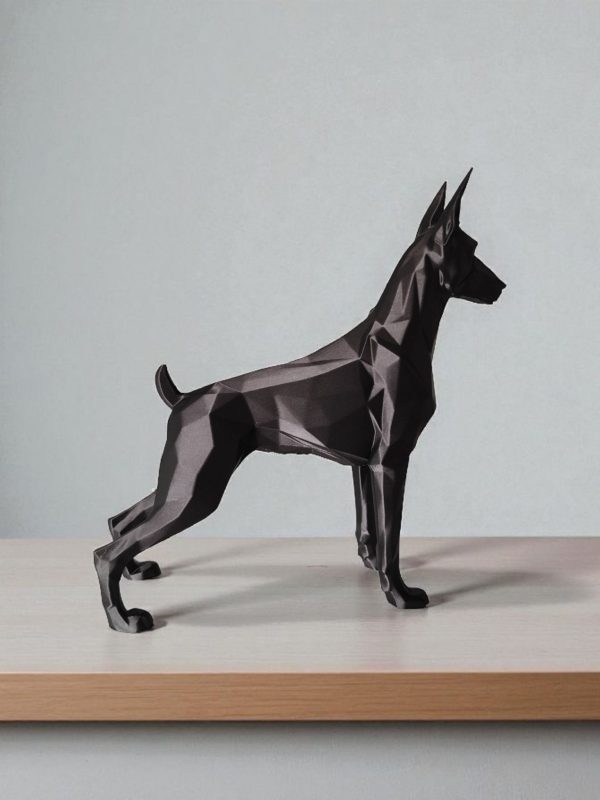 Heykelsi Dobermann — Çokyüzlü Form — dobermann heykeli — dobermann heykeli