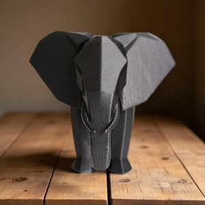 Geometrik Fil Heykeli — Low Poly Heykelsi Form — geometrik figür