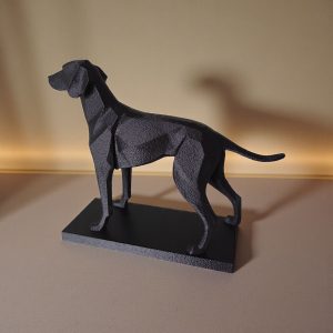 Low-Poly Av Köpeği Heykel | Geometrik Form — geometrik köpek heykeli
