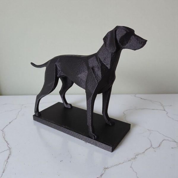 Low-Poly Av Köpeği Heykel | Geometrik Form — geometrik köpek heykeli — av köpeği