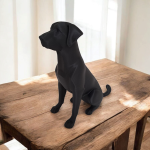 Heykelsi Labrador — Geometrik Form, Sessiz Karakter — minimalist köpek heykeli — dekoratif obje