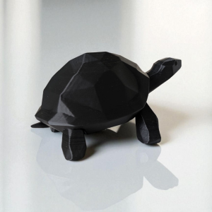 Yürüyen Kaplumbağa | Low-Poly Heykel — antrasit