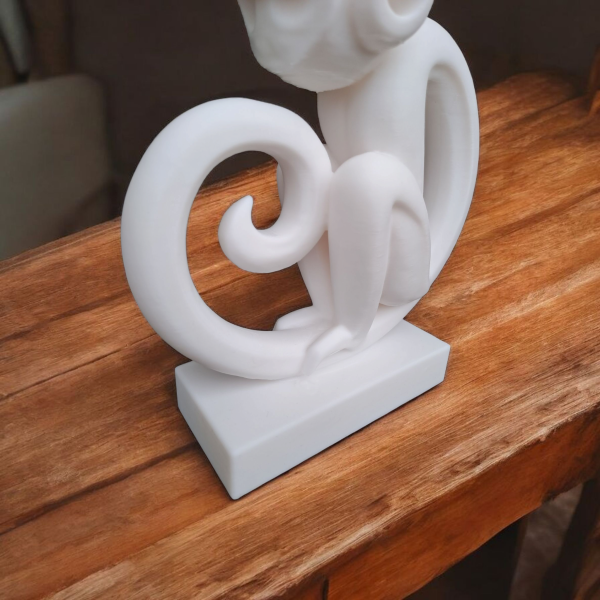 Heykelsi Maymun Figürü — Minimalist Form — minimalist maymun figürü — dijital zanaat