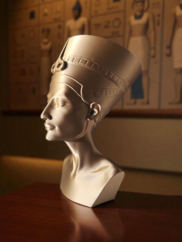 Nefertiti Büstü — Heykelsi Form, Zamansız Duruş — latte