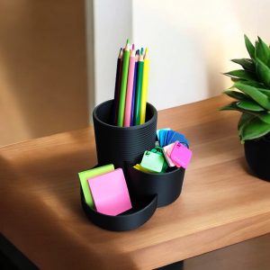 Üç Bölmeli Heykelsi Masa Organizeri — antrasit