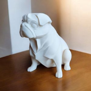 Heykelsi Pug Figürü — Minimalist Form — dijital zanaat