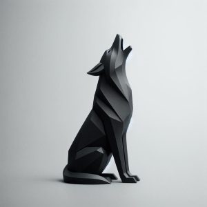 Uluyan Kurt Heykelsi — Geometrik Form — geometrik kurt heykeli