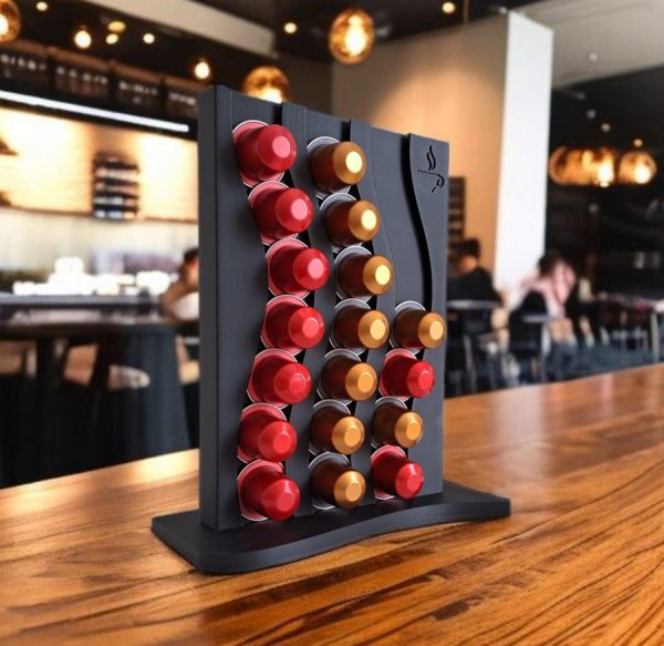 Dalgalı Form Nespresso Kapsül Standı — antrasit