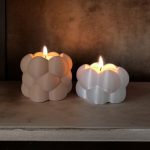Kabarcık Form İkili Tealight Mumluk Seti — kabarcık form mumluk