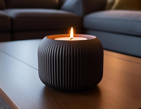 Yivli Form Tealight Tutucu | Heykelsi Masa Dekoru Yivli Form Tealight Tutucu | Heykelsi Masa Dekoru