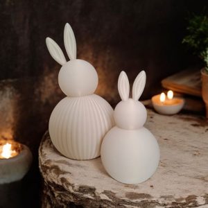 Heykelsi Tavşan İkili | Kabartmalı Form — heykelsi tavşan figürü
