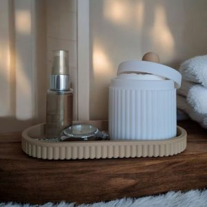Oluklu Form Organizer Set | Tepsi ve Kavanoz — oluklu organizer set