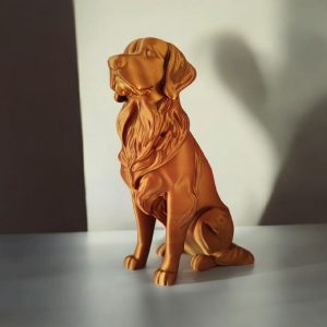 Oturan Golden Retriever Heykeli — Heykelsi Form