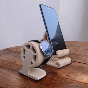 Kaburgalı İkili Telefon ve Saat Standı Seti — telefon saat standı ikili set