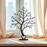 Kalp Köklü Ağaç — Heykelsi Masa Dekor Objesi — minimalist ağaç heykeli