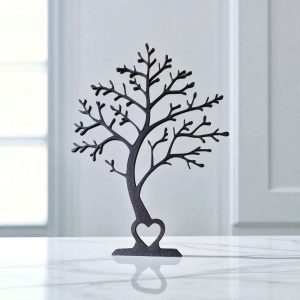 Kalp Köklü Ağaç — Heykelsi Masa Dekor Objesi — minimalist ağaç heykeli — dijital zanaat