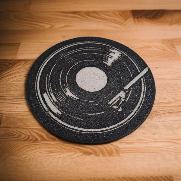 Plak İzli Bardak Altlığı — Vintage Form — vintage plak altlığı