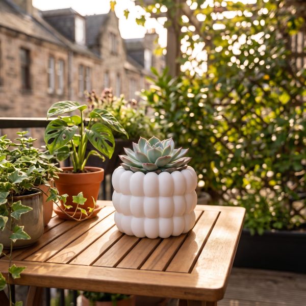 Kabartma Formlu Heykelsi Saksı — kabartmalı saksı — balkon dekoru