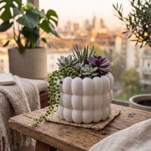 Kabartma Formlu Heykelsi Saksı — kabartmalı saksı