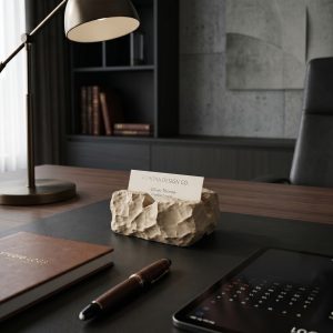 Kaya Formlu Kartvizitlik — Heykelsi Masa Objesi — heykelsi kartvizitlik — dijital zanaat