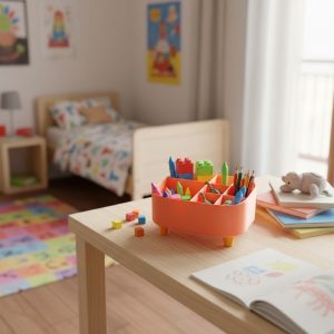 Ayaklı Masaüstü Organizer — Kompakt Heykelsi Form — çalışma masası dekoru