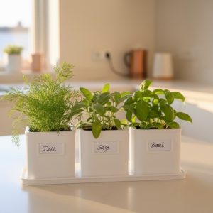 Üçlü Herb Saksı Seti — Tepsili Koleksiyon