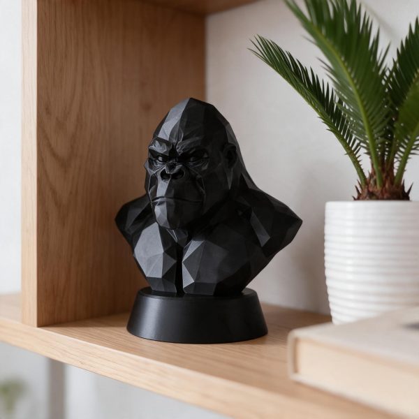 Low Poly Goril Büstü – Heykelsi Form — heykelsi büst — dijital zanaat