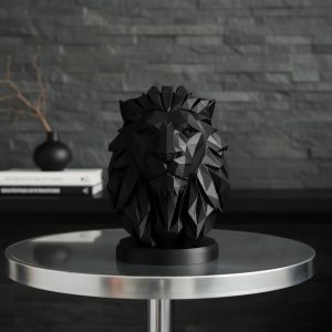 Low Poly Aslan Büstü — Heykelsi Form — geometrik heykel
