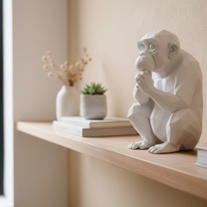 Düşünen Maymun | Heykelsi Low Poly Figür — heykelsi figür — heykelsi figür