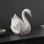 Heykelsi Kuğu | Geometrik Form Dekor Objesi — geometrik kuğu heykeli