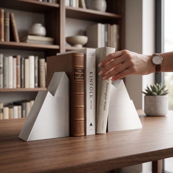 Dağ Silüeti Kitap Desteği İkili — kirik-beyaz