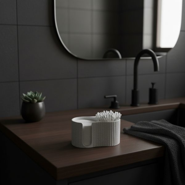 Oluklu Form Pamuk ve Kulak Çubuğu Dispenseri — oluklu banyo dispenseri — dijital zanaat