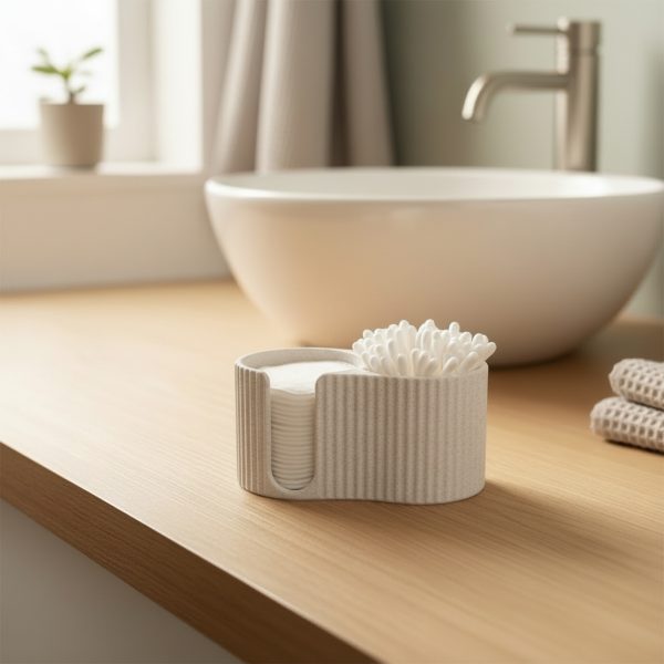 Oluklu Form Pamuk ve Kulak Çubuğu Dispenseri — oluklu banyo dispenseri — banyo aksesuar
