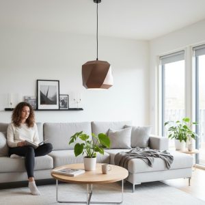 Çokgen Sarkıt Abajur — Heykelsi Poligon Form — çokgen abajur — dijital zanaat