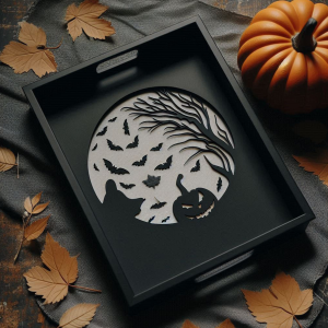 Gecenin Formu: Halloween Kabartmalı Sunum Tepsisi — halloween tepsisi