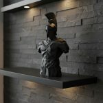 Low Poly Spartan Savaşçı Büstü — Heykelsi Form — low poly spartan büstü