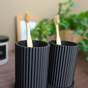 Çift Hazneli Diş Fırçalık Set | Yivli Form — yivli diş fırçalık set — dijital zanaat