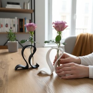 Akışkan Formlu Tek Çiçeklik Heykel Stand — heykelsi çiçeklik — Akış Koleksiyonu